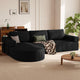 CyberCart Sofa Czarny HOMRELEXA LHMSF11 Narożna sofa z funkcją spania w kształcie litery L, kanapa typu „Cloud” bez kości, rozkładana sofa z siedziskiem 75 cm,
