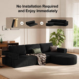 CyberCart Sofa HOMRELEXA LHMSF11 Narożna sofa z funkcją spania w kształcie litery L, kanapa typu „Cloud” bez kości, rozkładana sofa z siedziskiem 75 cm,