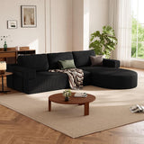 CyberCart Sofa HOMRELEXA LHMSF11 Narożna sofa z funkcją spania w kształcie litery L, kanapa typu „Cloud” bez kości, rozkładana sofa z siedziskiem 75 cm,