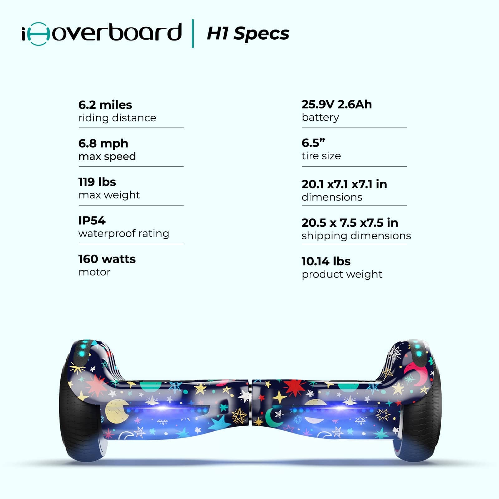 iHoverboard Hoverboard dla Dzieci Hoverboard H1 dla Dzieci 6,5" Bluetooth LED CE Dinozaur
