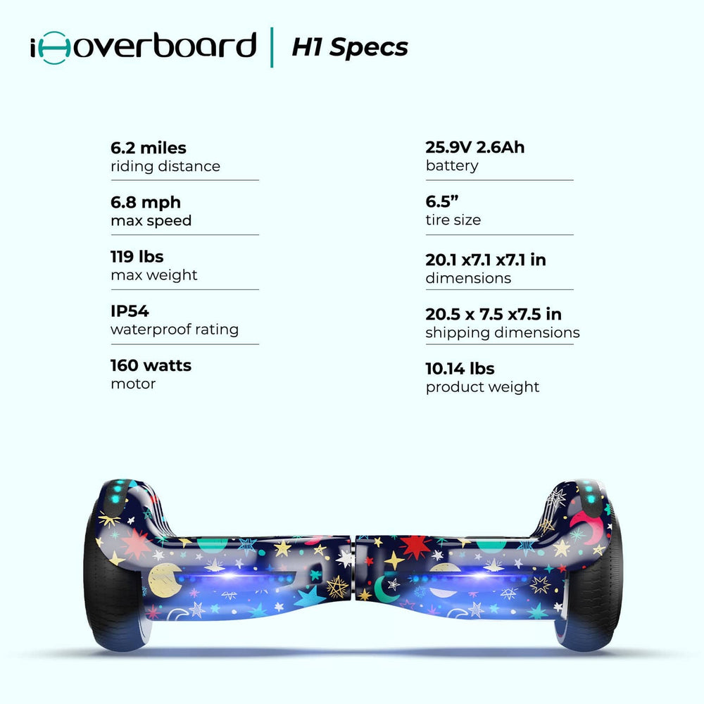 iHoverboard Hoverboard dla Dzieci Hoverboard H1 dla Dzieci 6,5" Bluetooth LED CE Dinozaur