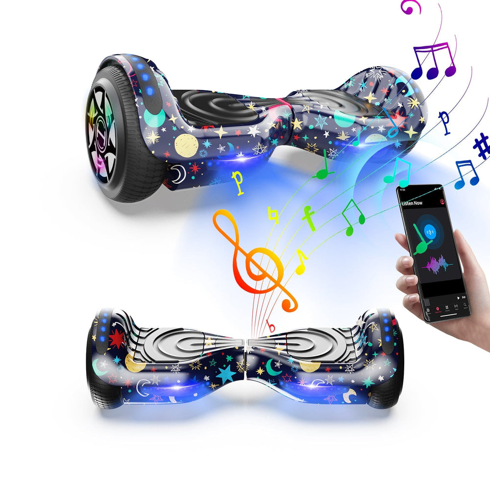 iHoverboard Hoverboard for Kids H1-Stars Hoverboard CE Certified H1 for Kids 6.5" Self-Balancing Scooter with Bluetooth LED Lights