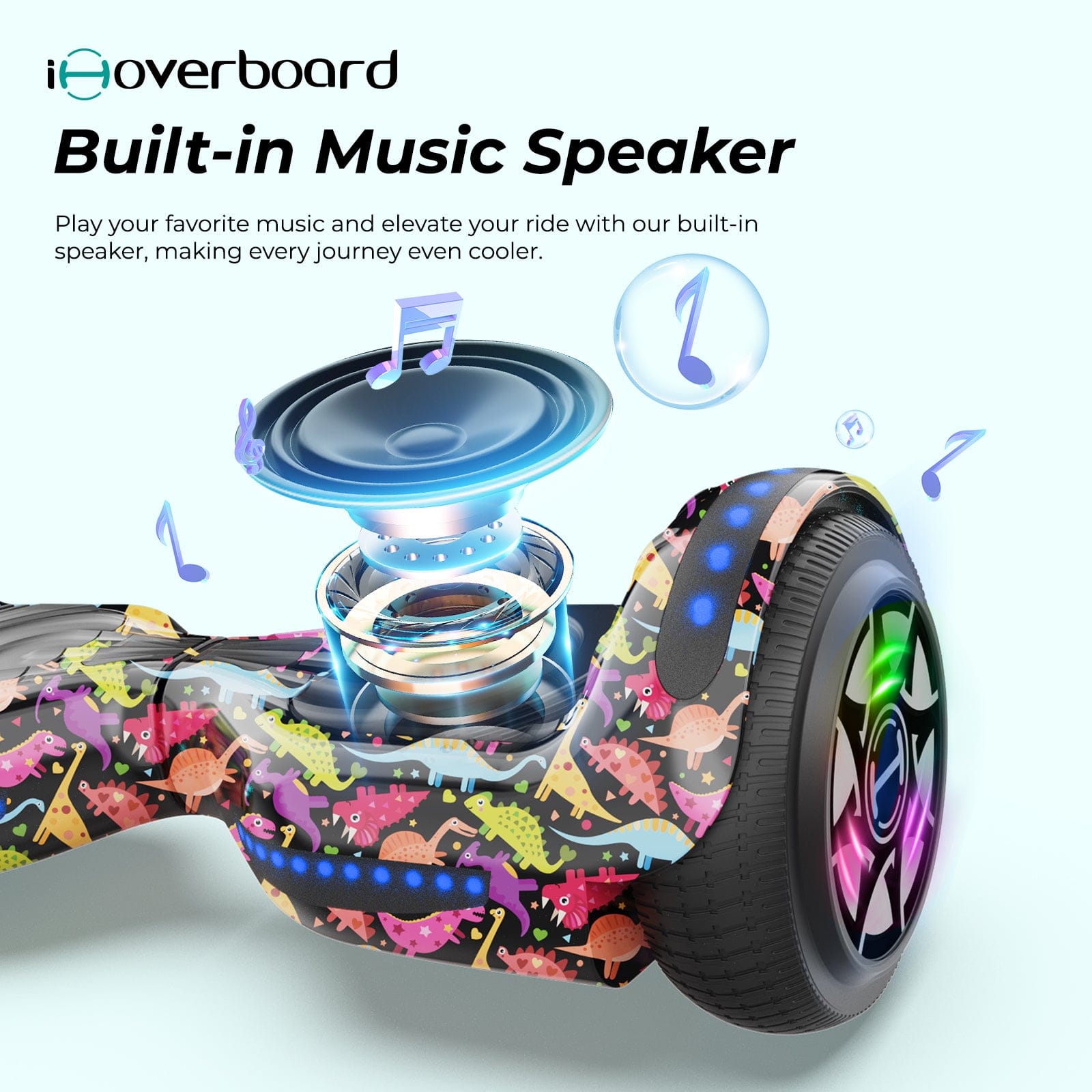 iHoverboard Hoverboard for Kids Hoverboard CE Certified H1 for Kids 6.5" Self-Balancing Scooter with Bluetooth LED Lights