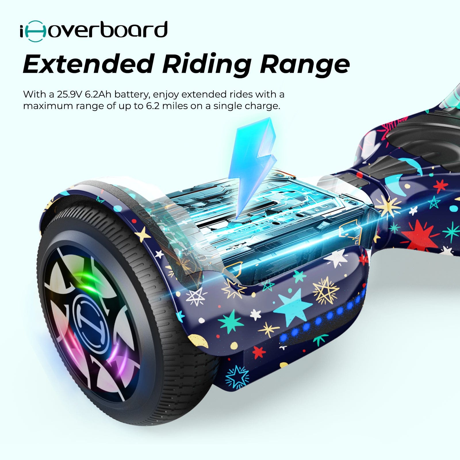 iHoverboard Hoverboard for Kids Hoverboard CE Certified H1 for Kids 6.5" Self-Balancing Scooter with Bluetooth LED Lights