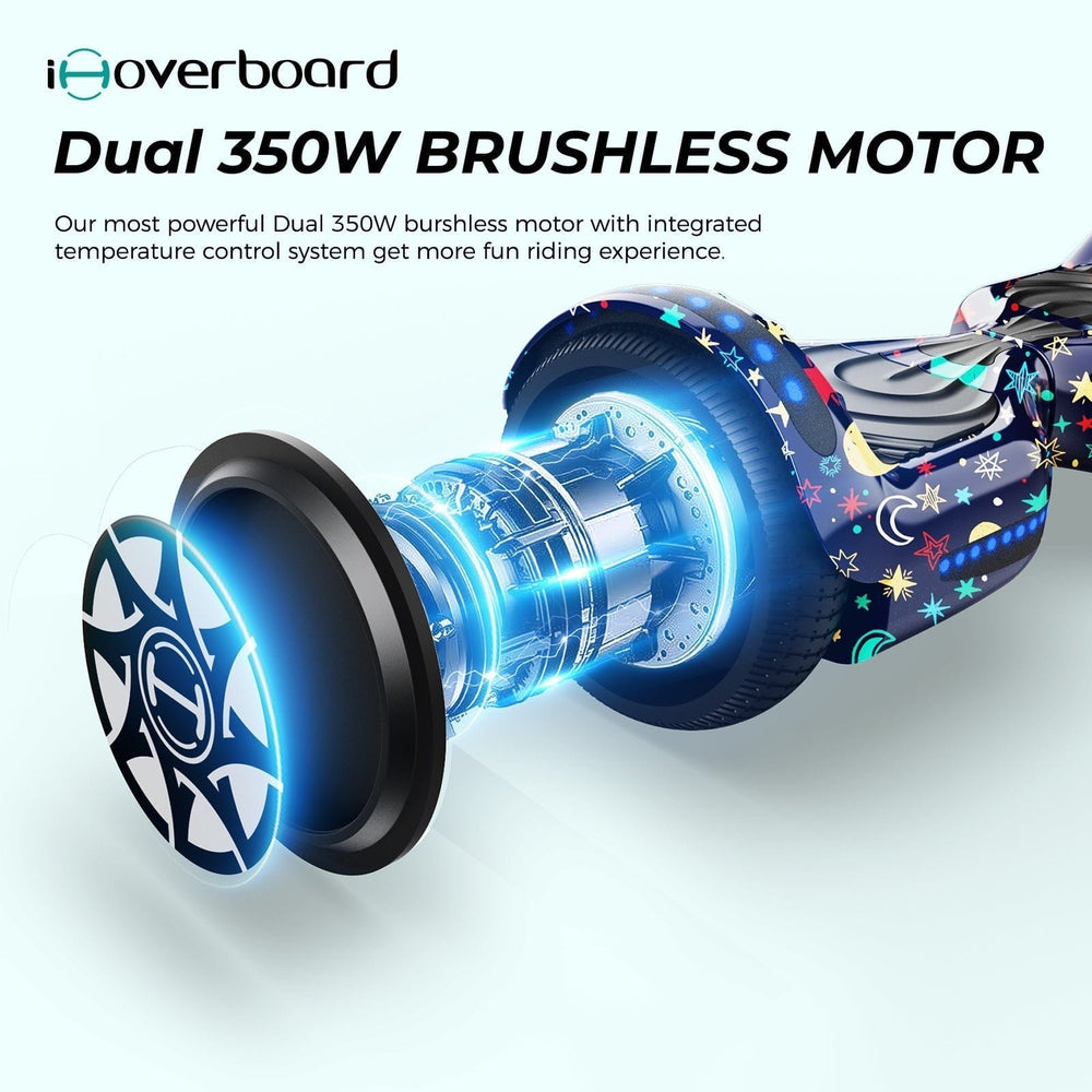 iHoverboard Hoverboard for Kids Hoverboard H1 for Kids CE-certified 6.5" Self-Balancing Scooter with Bluetooth LED Lights, Dinosaur Pattern