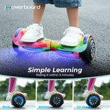 iHoverboard Hoverboard for Kids Hoverboard H1 for Kids CE Certified, 6.5" Self-Balancing Scooter with Bluetooth LED Lights, Rainbow Pattern