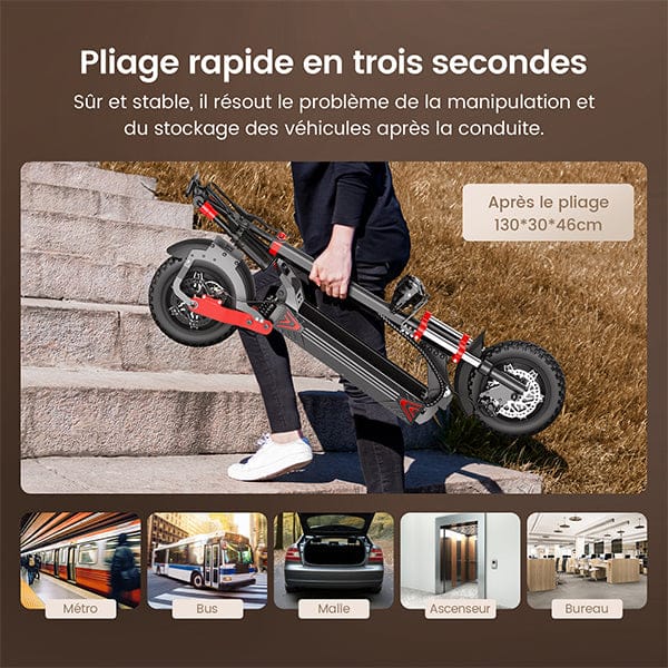 iScooter Skuter Elektryczny Terenowy Hulajnoga Elektryczna iX8 2400W Składana Off-Road, z Certyfikatem CE, Mocny Silnik