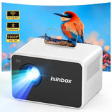 CyberCart projektor Biały isinbox P2 przenośny projektor 4K WiFi Bluetooth LCD z autofokusem