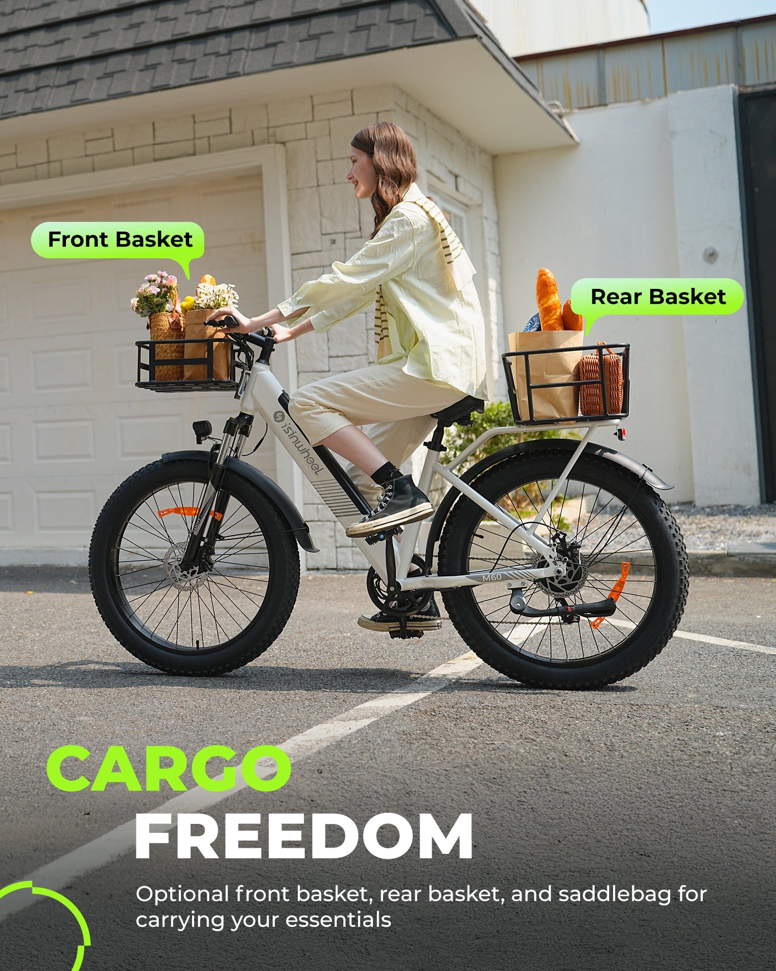 isinwheel E-Bike Electric Bike M60 750W Fat-Tire All-Terrain Electric Bike