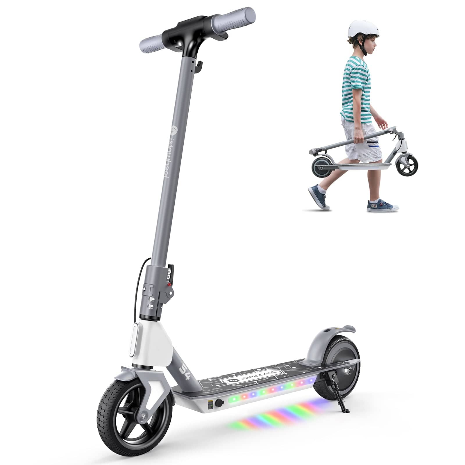 iSinwheel E-Scooter for Kids S4-Black Electric Scooter S4 Kids 200W Foldable Youth E-Scooters
