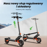 iSinwheel Skuter Elektryczny Terenowy Hulajnoga Elektryczna D2 1000W Składana Off-Road, Zasięg 55 km, Mocny Silnik