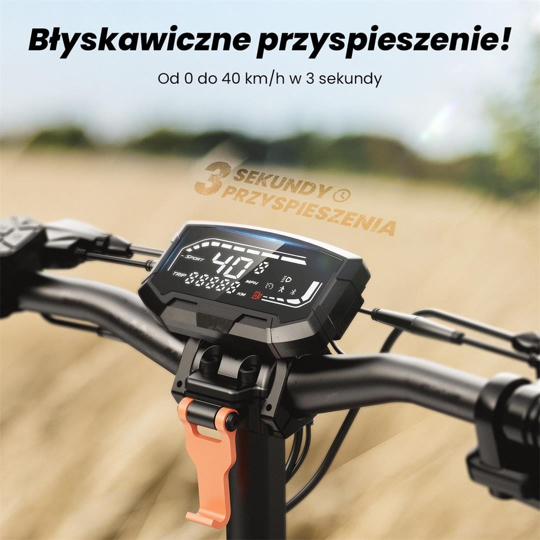 iSinwheel Skuter Elektryczny Terenowy Hulajnoga Elektryczna D2 1000W Składana Off-Road, Zasięg 55 km, Mocny Silnik
