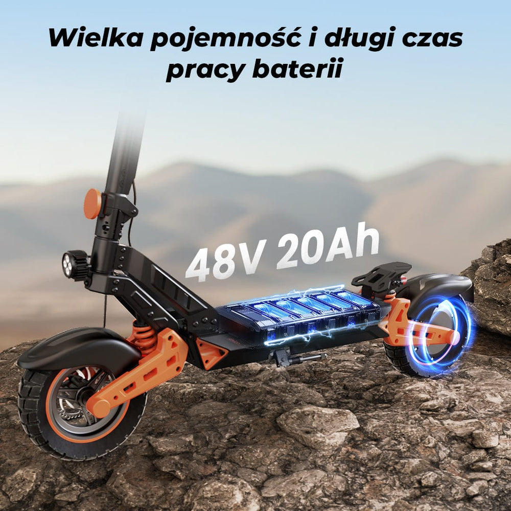 iSinwheel Skuter Elektryczny Terenowy Hulajnoga Elektryczna D2Plus 1000W Składana Off-Road, Zasięg 60-65 km, Mocny Silnik