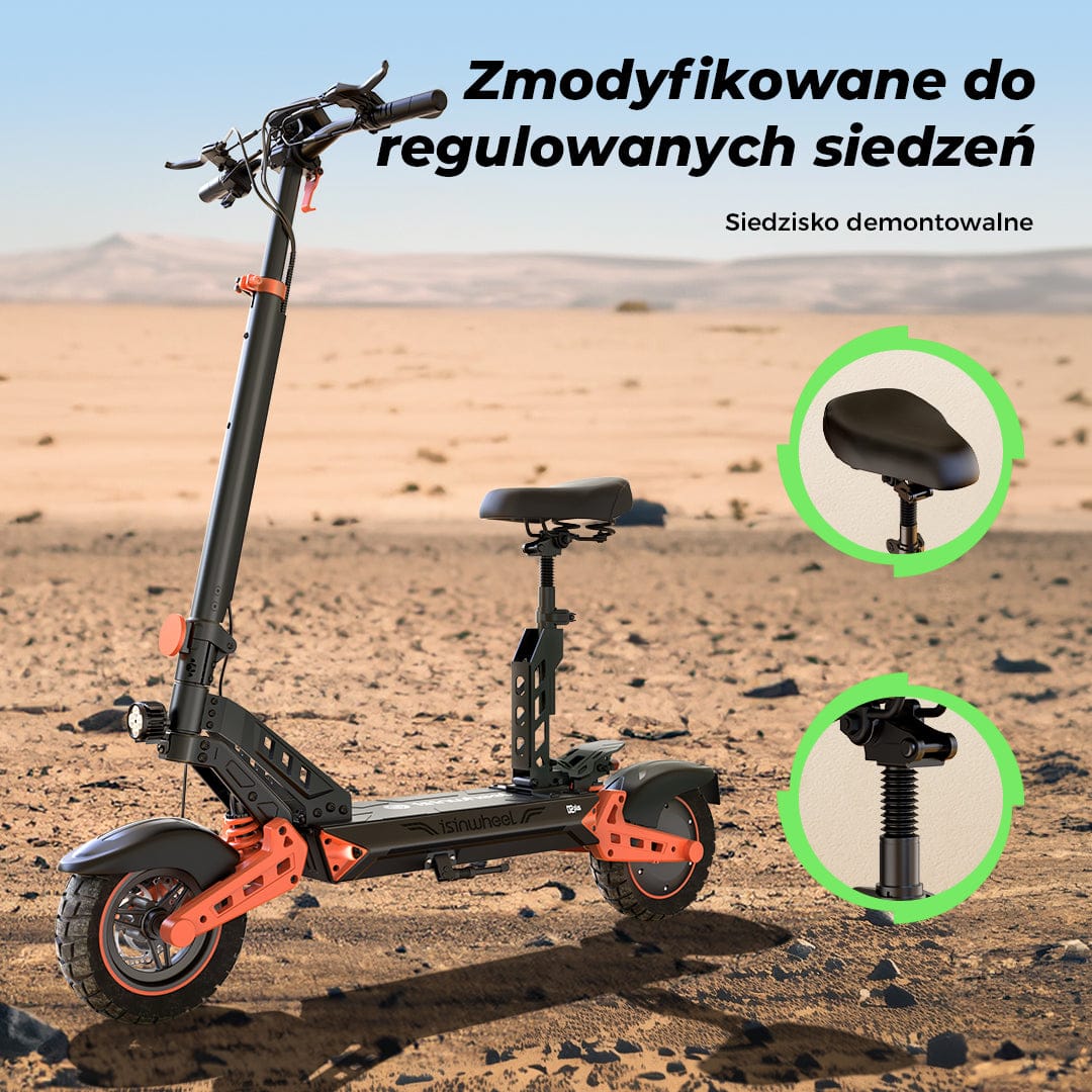 iSinwheel Skuter Elektryczny Terenowy Hulajnoga Elektryczna D2Plus 1000W Składana Off-Road, Zasięg 60-65 km, Mocny Silnik