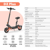 iSinwheel Skuter Elektryczny Terenowy Hulajnoga Elektryczna D2Plus 1000W Składana Off-Road, Zasięg 60-65 km, Mocny Silnik