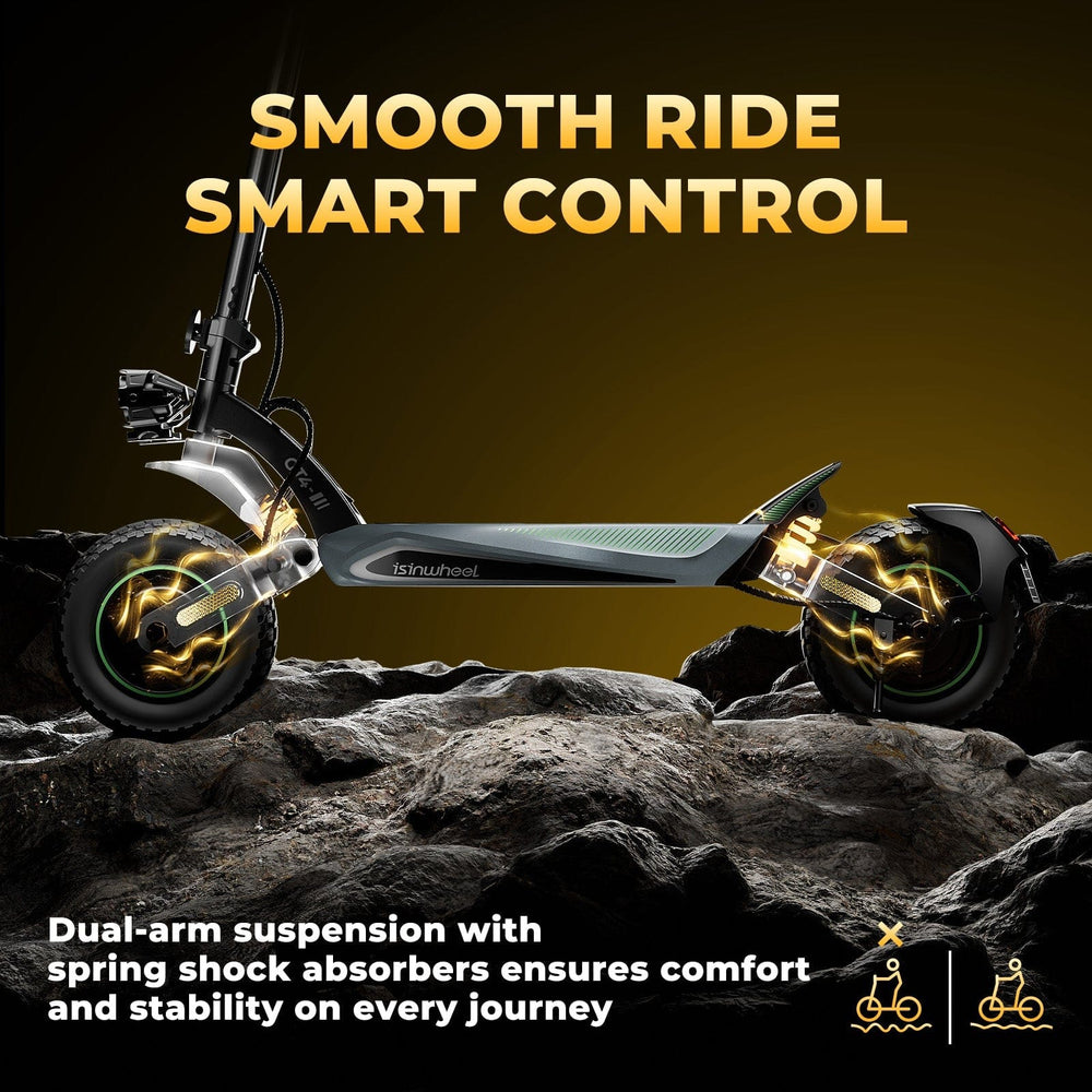 iSinwheel Skuter Elektryczny Terenowy Hulajnoga Elektryczna GT4 2400W Terenowa Składana Off-Road, Zasięg 70-80 km, CE, Mocny Silnik