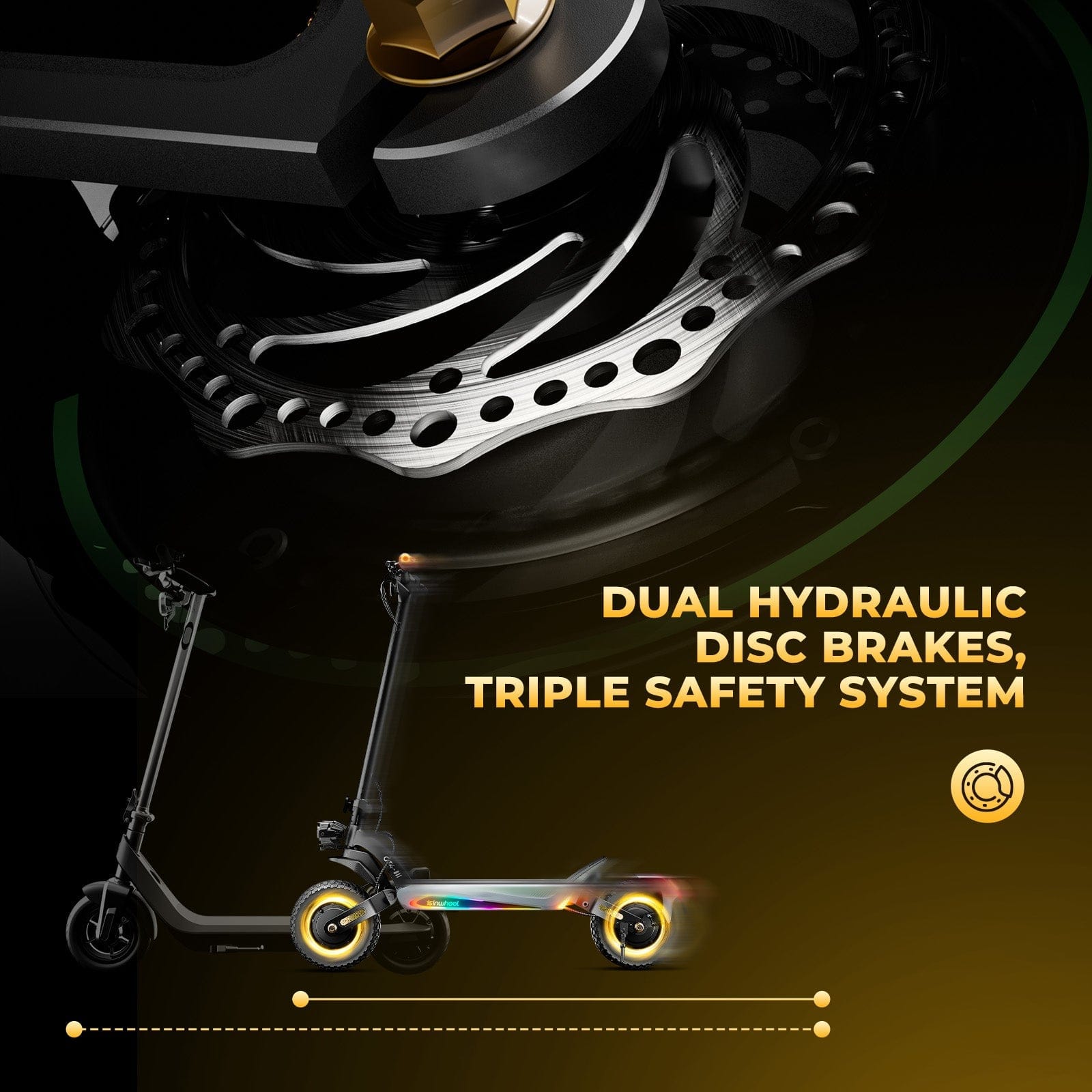 iSinwheel Skuter Elektryczny Terenowy Hulajnoga Elektryczna GT4 2400W Terenowa Składana Off-Road, Zasięg 70-80 km, CE, Mocny Silnik