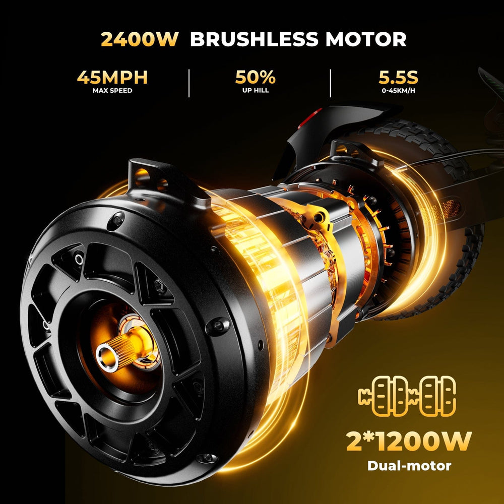 iSinwheel Skuter Elektryczny Terenowy Hulajnoga Elektryczna GT4 2400W Terenowa Składana Off-Road, Zasięg 70-80 km, CE, Mocny Silnik