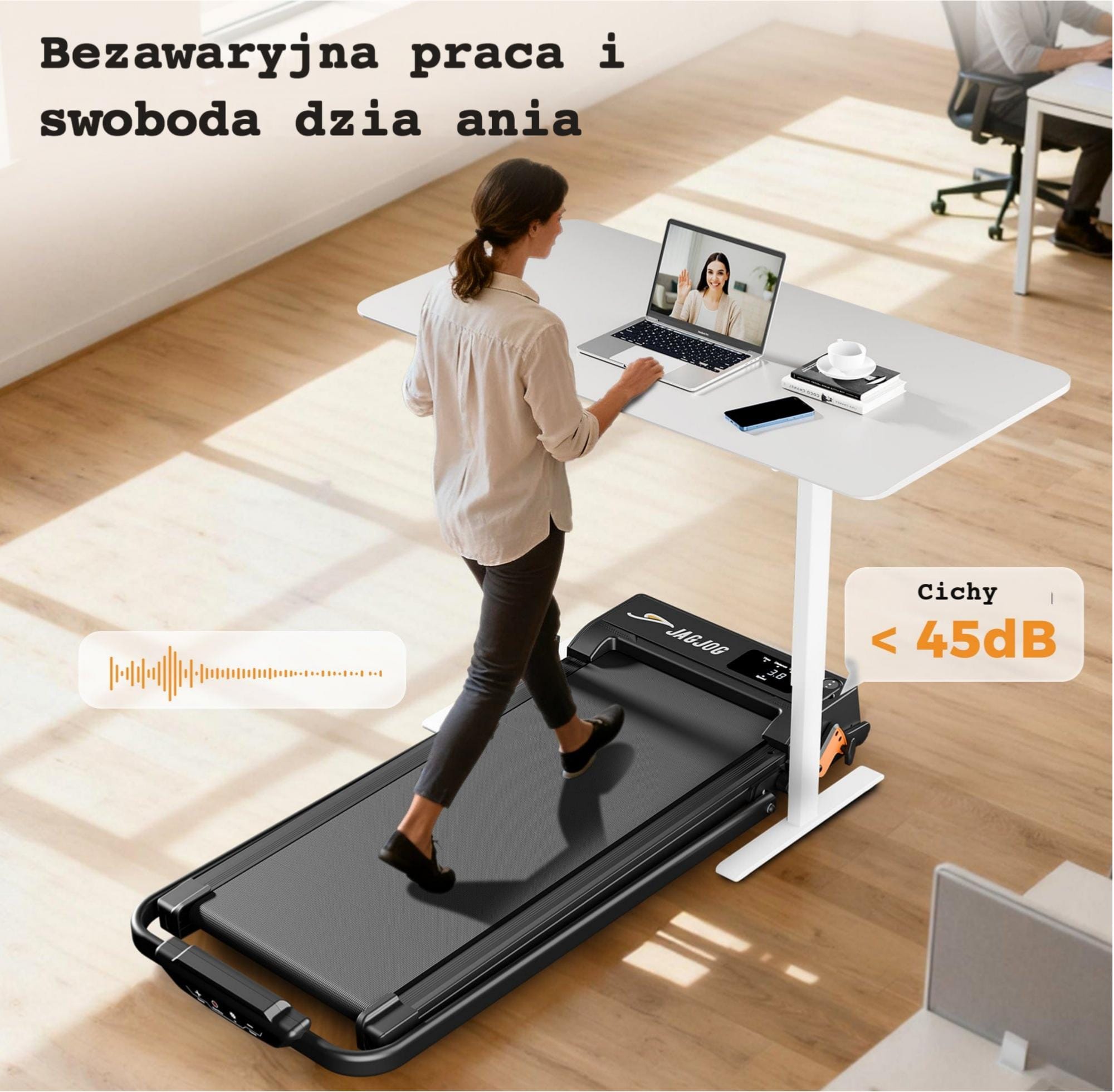 Cicha praca bieżni JT32 – swoboda treningu w domu i biurze bez przeszkadzania innym