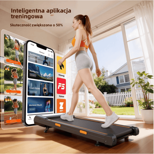 Jagjog Bieżnia Domowa Bieżnia Domowa JT32 AdaptTrek z Automatycznym Pochyleniem 12%, 6km/h, Aplikacją i nośnością 180 kg