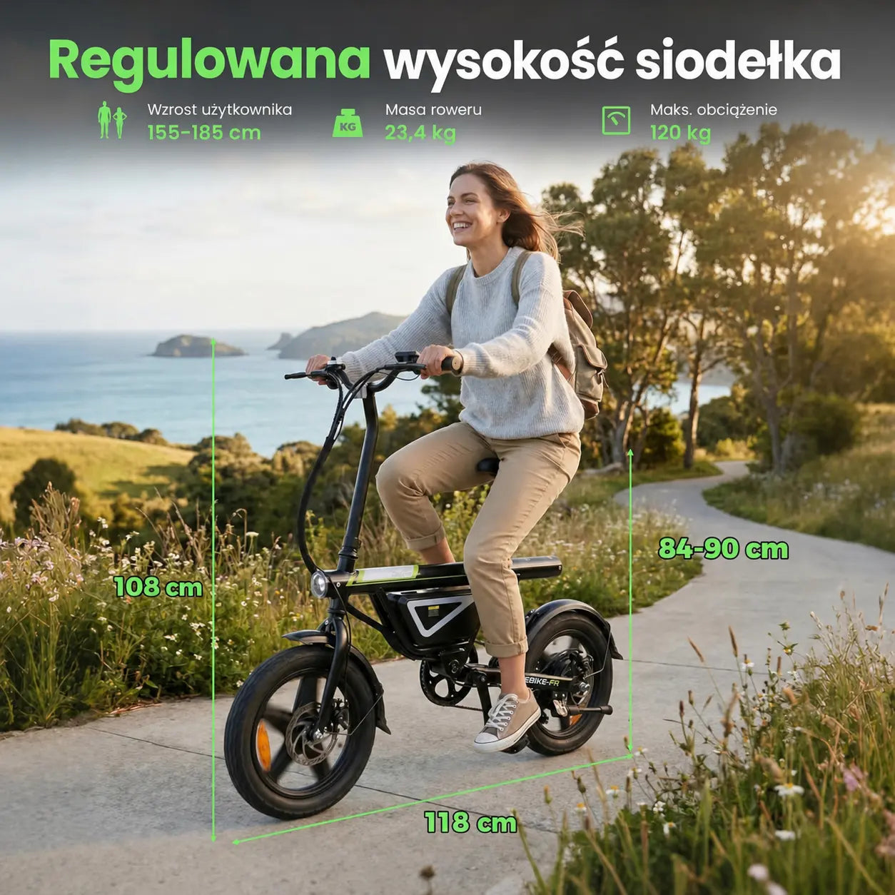 iSinwheel Elektryczny rower miejski Rower elektryczny miejski iSinwheel EB1S 250 W, zasięg do 50 km