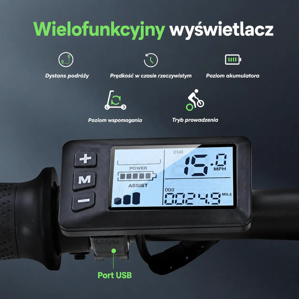 iSinwheel Elektryczny rower miejski Rower elektryczny miejski iSinwheel EB1S 250 W, zasięg do 50 km