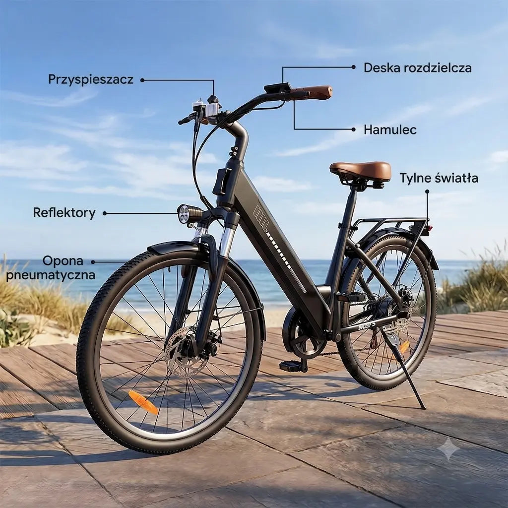 iSinwheel Rower elektryczny trekkingowy Trekkingowy rower elektryczny iSinwheel UcityS 250 W, zasięg do 90 km