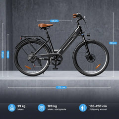 iSinwheel Rower elektryczny trekkingowy Trekkingowy rower elektryczny iSinwheel UcityS 250 W, zasięg do 90 km