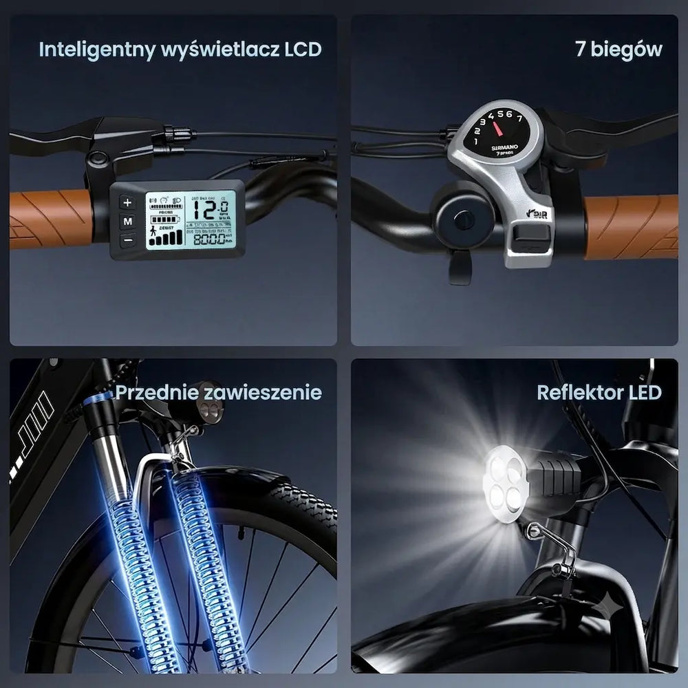 iSinwheel Rower elektryczny trekkingowy Trekkingowy rower elektryczny iSinwheel UcityS 250 W, zasięg do 90 km