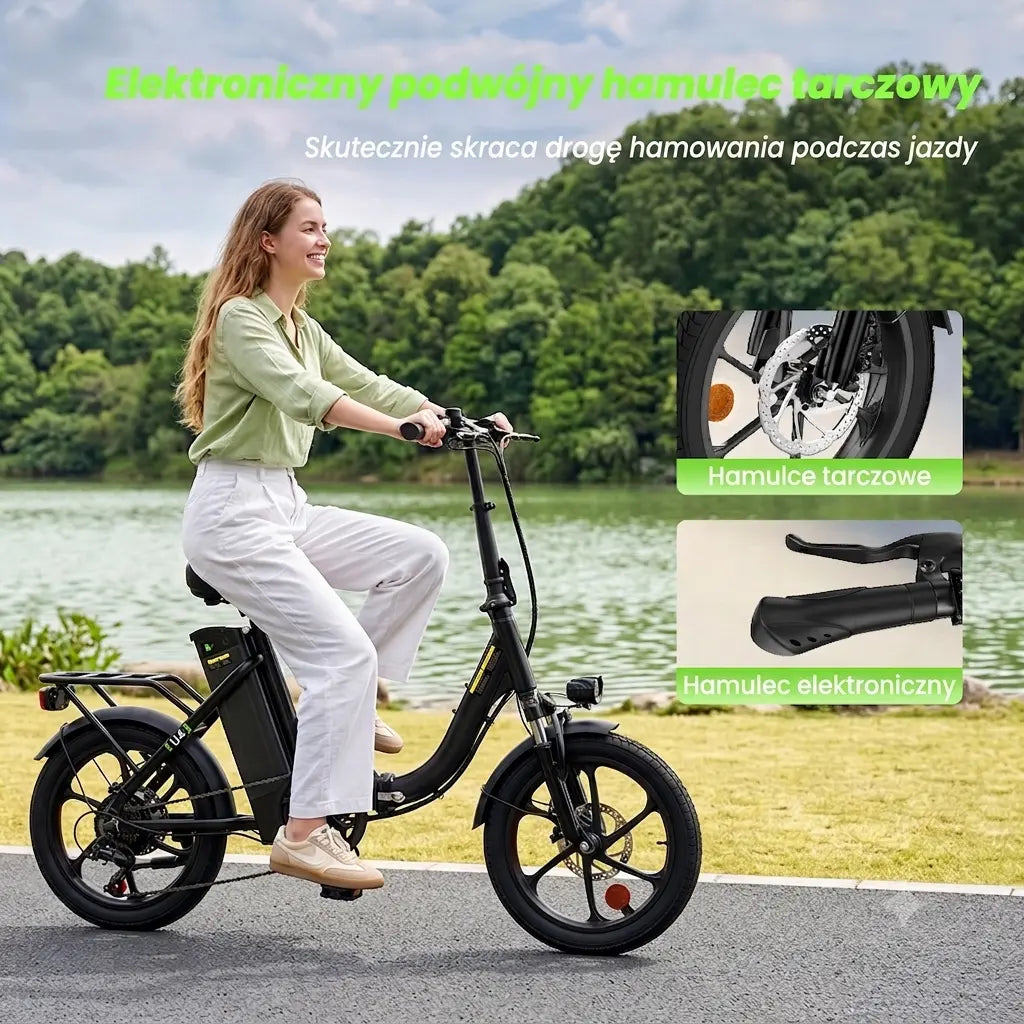 iSinwheel Elektryczny rower miejski Składany rower elektryczny miejski isinwheel U4, 250 W, zasięg do 88 km