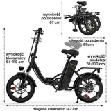 iSinwheel Elektryczny rower miejski Składany rower elektryczny miejski isinwheel U4, 250 W, zasięg do 88 km