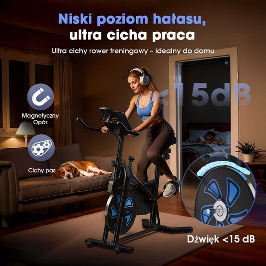 CyberCart Rower treningowy Rower treningowy QK116C – magnetyczny opór, LCD, do domu