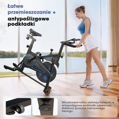 CyberCart Rower treningowy Rower treningowy QK116C – magnetyczny opór, LCD, do domu